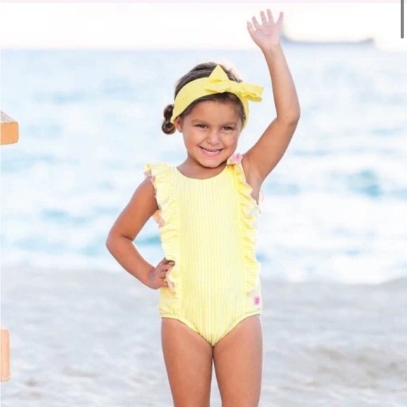 Ruffle Butts Other - Rufflebutts Banana Seersucker Waterfall One Piece